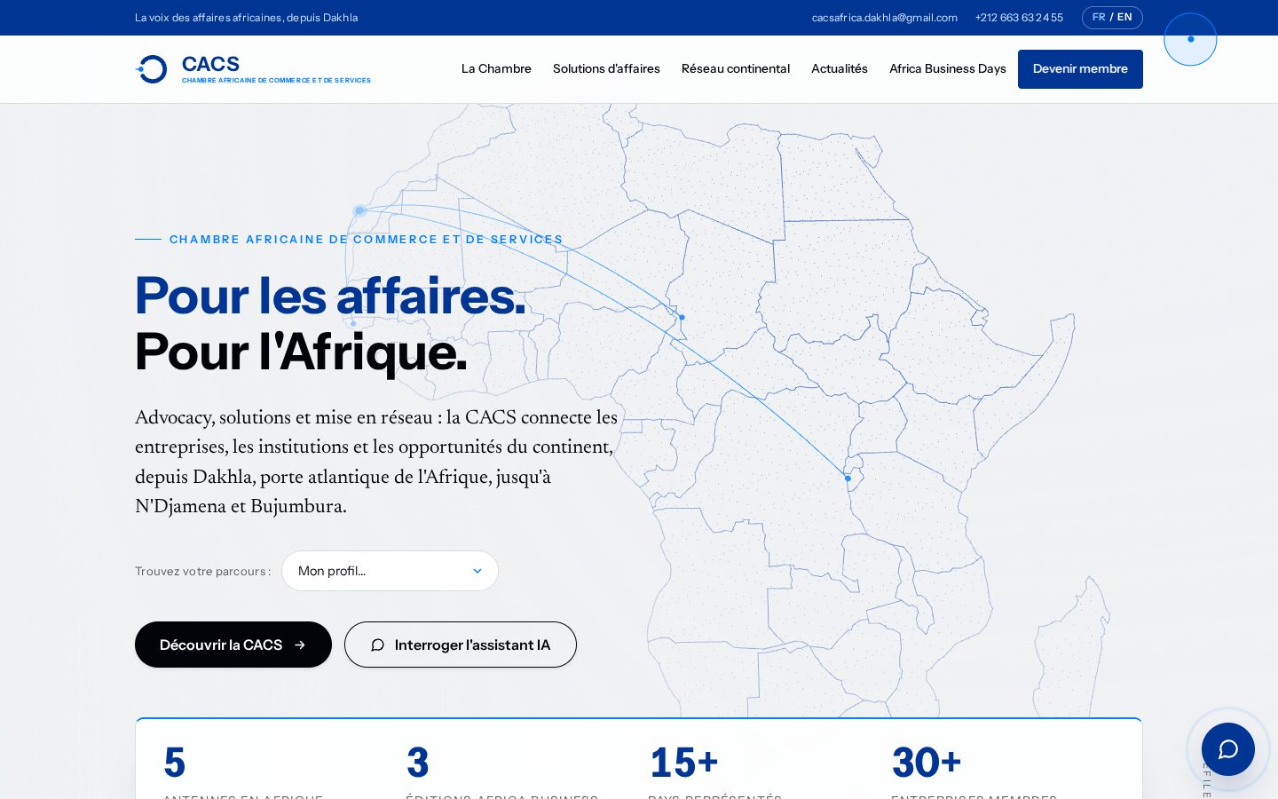 CACS Africa website homepage